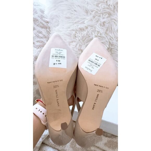 Manolo Blahnik 105mm allura slingback pump nude 39.5EU/9.5B - Picture 5 of 7